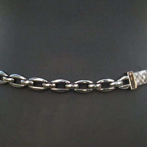 Cache pLeather Snake Metal Chain Link Design Belt Top New S/M Top Pant NWT $88 - Picture 5 of 7